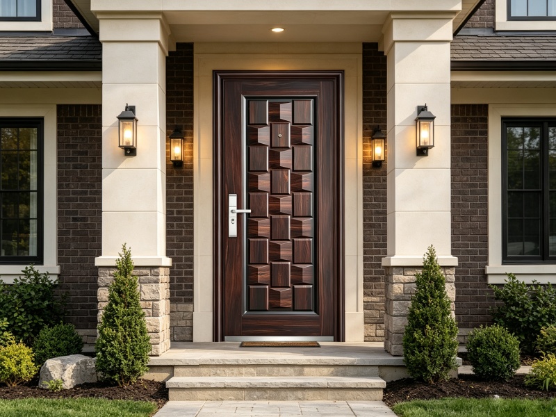 2050×960mm Steel Door – 9cm Door Leaf, Honeycomb Paper Infill, Transfer Printing Finish, Narrow Entr