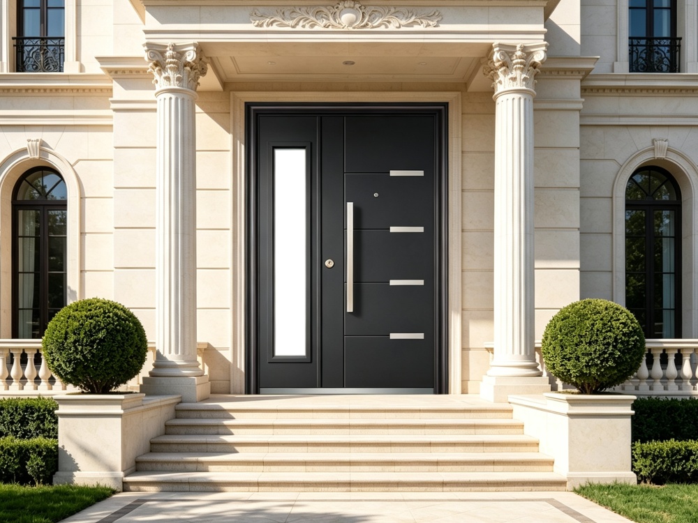 Right-Swing Exterior French Steel Door – 2050×1200mm, Aluminum Honeycomb Infill, Heavy-Duty Entry Do
