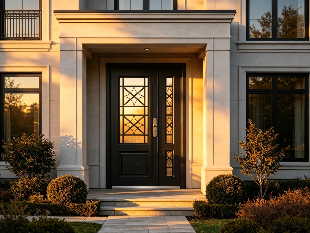 Left-Swing Exterior French Steel Door – 2050×1200mm, Aluminum Honeycomb Infill, Heavy-Duty Entry Doo